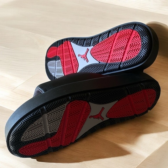 JORDAN SOPHIA Platform SLIDES MULE Size 11 Black Red AIR JORDAN Letters Gothic - Picture 3 of 12